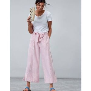 Joules ‘Drew’ High Waist Wide-Leg Red and White Striped Pants Size 6